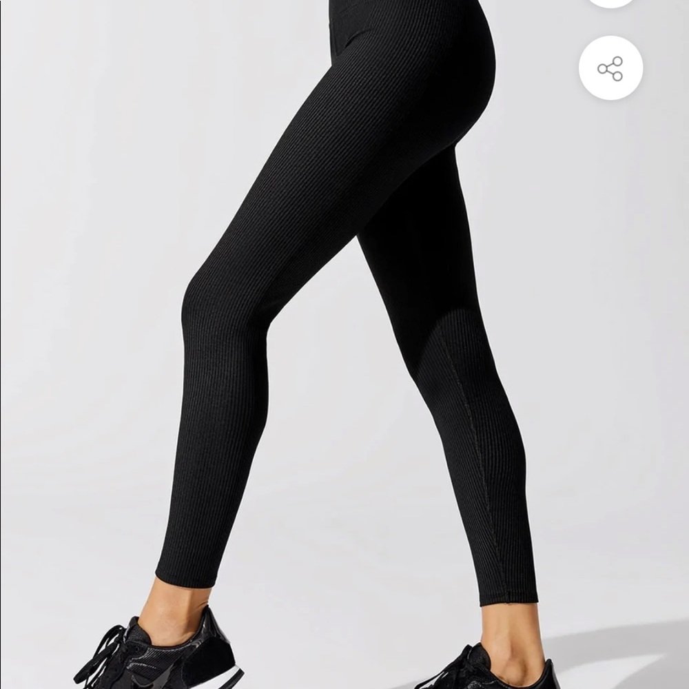 Carbon38 black ribbed leggings 7/8